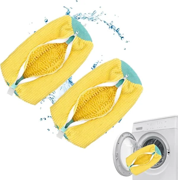 Washing Machine Bag for Trainers, Washing Machine Bag for Shoes, Shoe Washing Bag for Washing Machine and Dryer (YELLOW - 2 PCS)