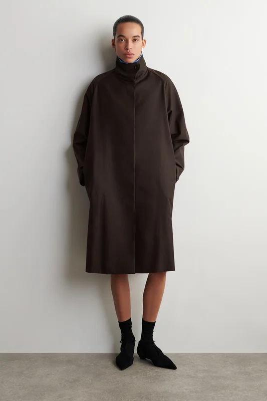 COS Femme Manteau Oversize À Col Cheminée in Marron