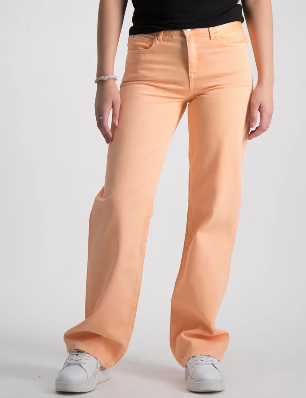 Calvin Klein RELAXED WIDE LEG COLOURED Orange Jeans Fille - Kids Brand Store