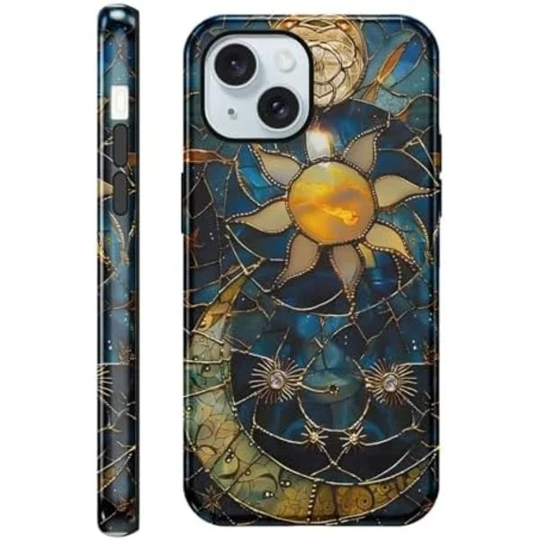 Yirlbey 2-i-1-fodral för iPhone 14 / iPhone 13 6,1 tum, estetiskt rosa gult randigt mönsterdesignfodral i tunn TPU-silikon för kvinnor flickor Bumper 