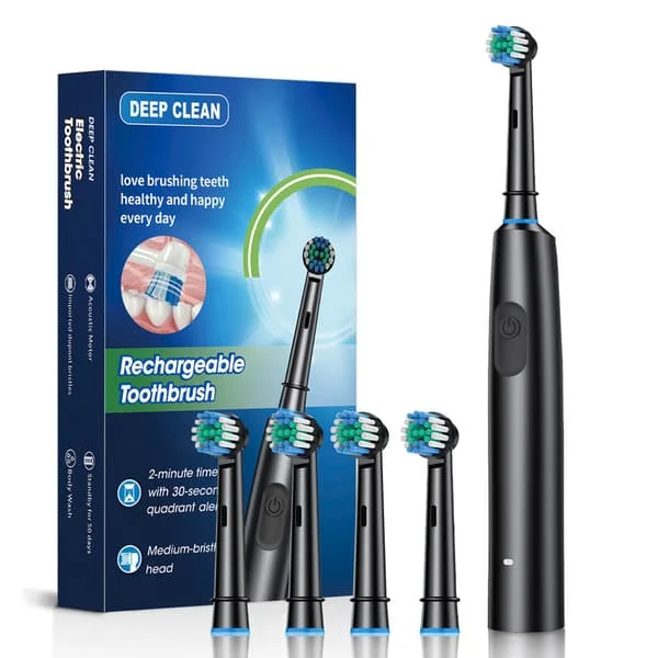Rechargeable Electric Toothbrush with 4/8 Brush Heads, 5 Cleaning Modes, Fully Automatic Sonic Toothbrush for Oral Cleaning
