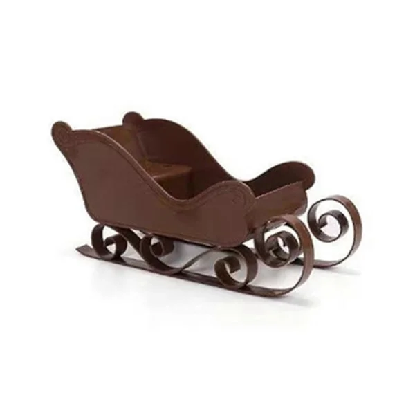 Mini Sled Ornament Godteriskål Julenisse Julekjelke Dekorasjon Borddekorasjon Jul Kjelke Ornament Kjelkekurv Brun_yux Brun