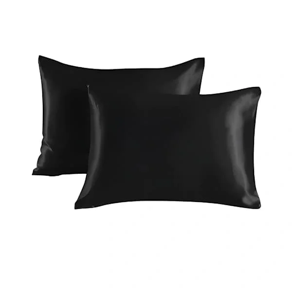 Putetrekk i sateng - Putetrekk - 50 x 66 cm - 2-pakning Svart