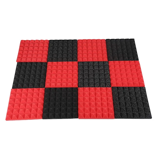 【DENGTU】Kull Akustiske Skumplater Lydisolerende Skumplater Studio Lyddemping 2 x 10 Tommer (Svart+