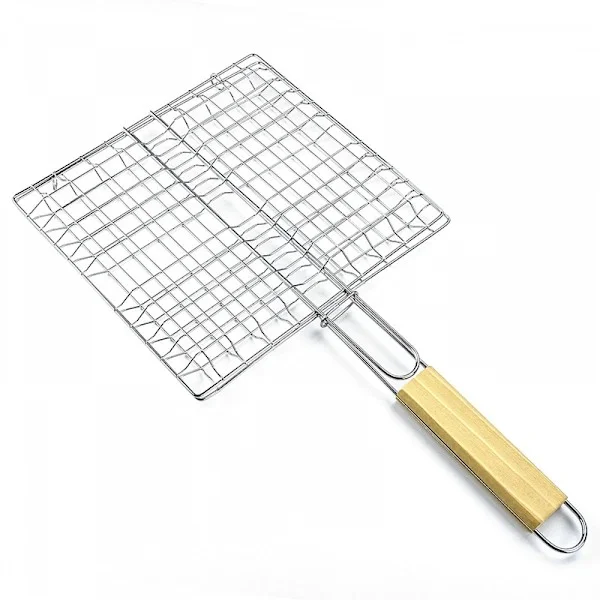 Grillkorg Value Set, Grillkorg i rostfritt stål, Stor hopfällbar grillkorg med handtag[co]