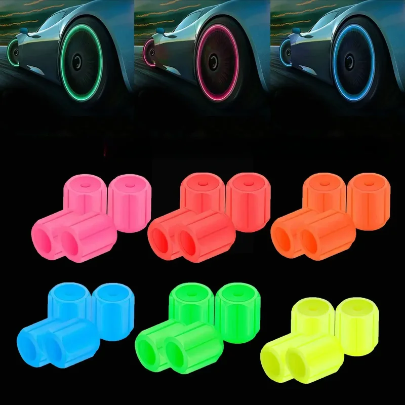 AliExpress - Leuchtende Kappen fluor zierende Nacht leuchtende Stiel kappen Auto Dekor Fahrzeuge Rad Licht Nabe Styling glänzende Reifen kappe 