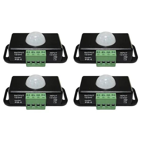 DC 12V/24V LED Rörelsesensor, Rörelsesensor Kropp, PIR Infraröd Rörelsesensor Brytare, Trådlös Glödlampa Automatisk Dimmer