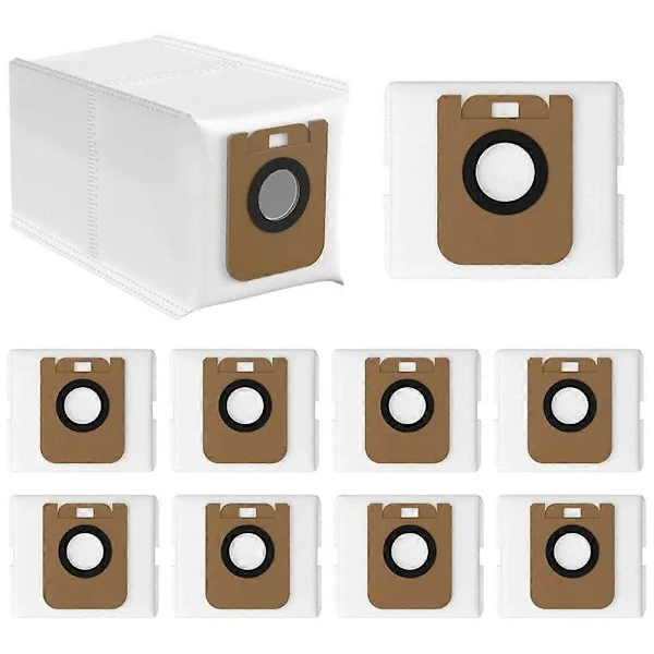10-pack dammsugarpåsar för Dreame D10 Plus / D10s Plus / Z10 Pro / L10 Plus dammsugare, RLS3D dammuppsamlingspåse-FS-