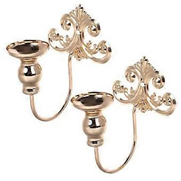Telysholder Vintage Metall Vegg Lysestake Kopp Europeiske Mønstre For Stue Dekorativ Veggmontert 2 stk