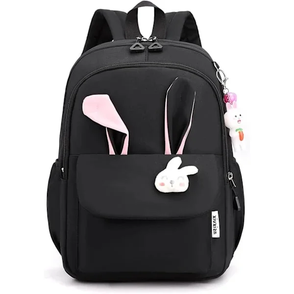 Ryggsäckar för pojkar och flickor, Unisex skolryggsäckar Laptop skolväskor, Svarta ryggsäckar för tonåringar
