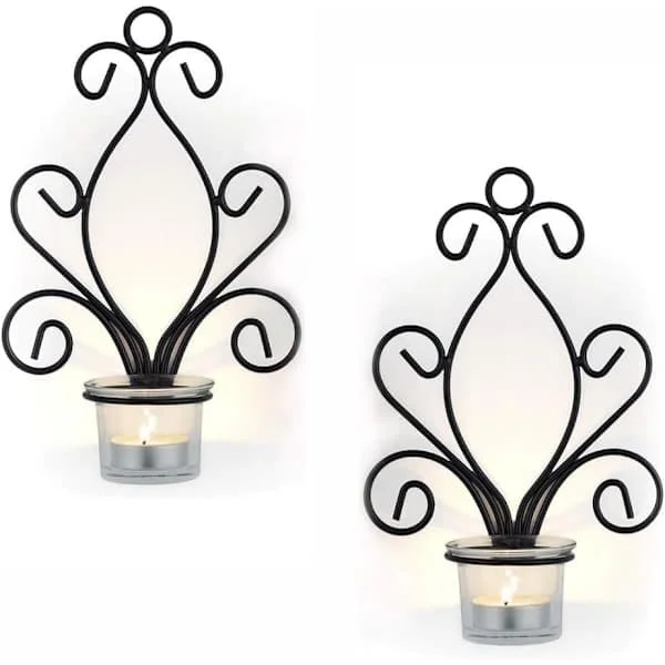 Vintage Iron Wall Sconces, Creative Iron Candle Holders