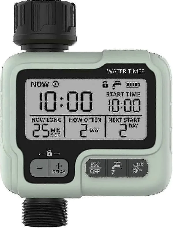 Vattentimer Bevattningstimer Ipx5 Vattentät Manuell Automatisk Sprinkler Med Stor LCD-skärm Enkel Installation-xinhan