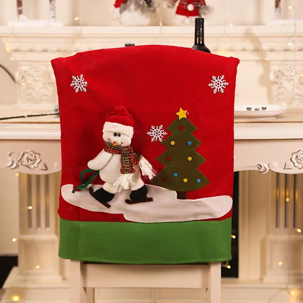 Christmas Chair Cover Chair Back Cover Christmas Chair Decoration