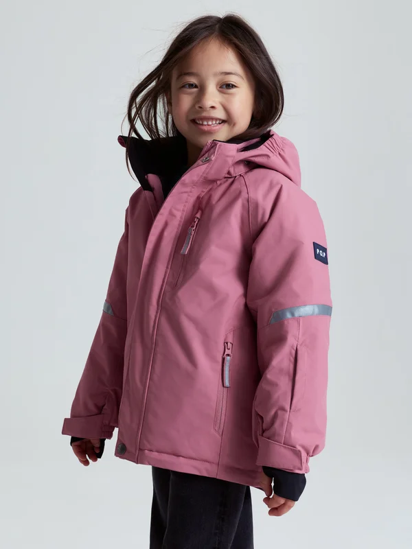 Polarn O. Pyret - Waterproof padded jacket SNOWY - pink - Size: 128 - Children's clothing 7-8 Years