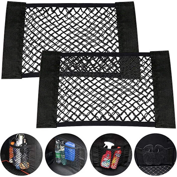 Storage Net, 2 Pcs Car Storage Net Bag Organizer for Bottles Groceries