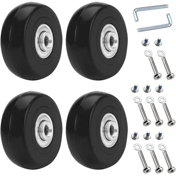 4 pcs Universal Suitcase Wheels, 50 x 18 mm Replacement Wheels for Luggage, Suitcase Replacement Wheels, Luggage Wheels