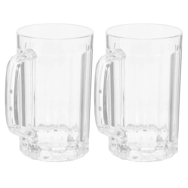 2 stk. 500ML Transparent Ølkrus Plast Ølkrus Juicekop Husholdningsvandkop