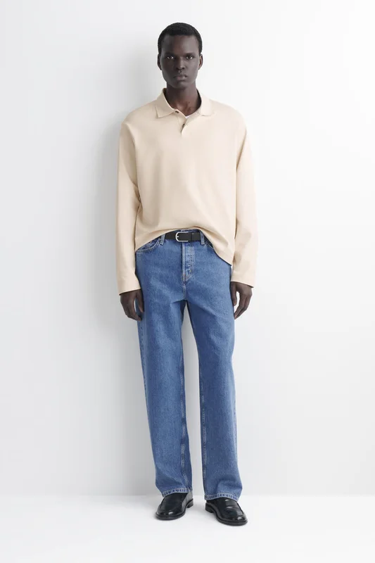 COS Homme Polo En Coton Interlock in Beige