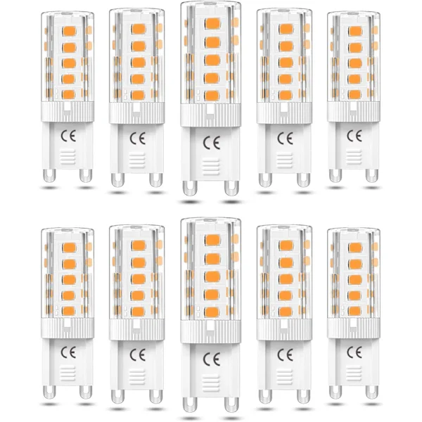 10 stk G9 LED-pærer Dimbar 5W Varmhvit 3000K G9 LED-pærer Halogen tilsvarende 50W AC110/220V [Energiklasse F]_GOD