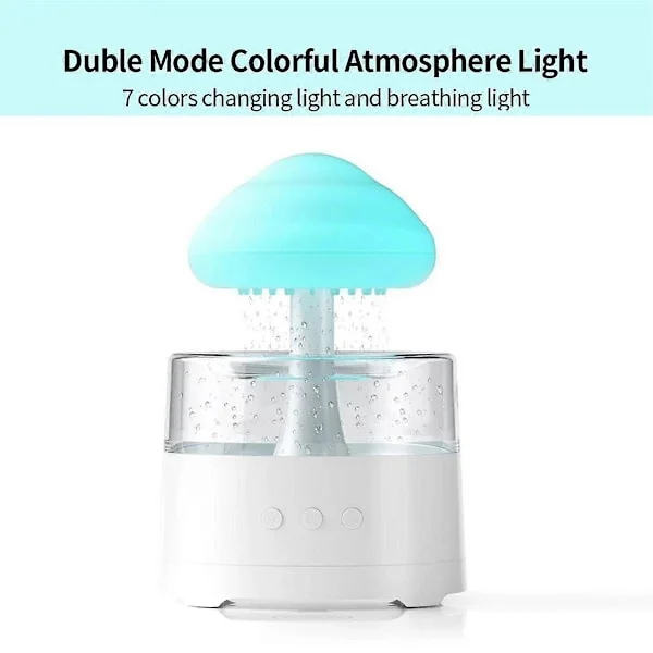Regnmoln Luftfukter, Sopp Luftfukter, Sky Luftfukter med Justerbare LED-lys, Regnmoln