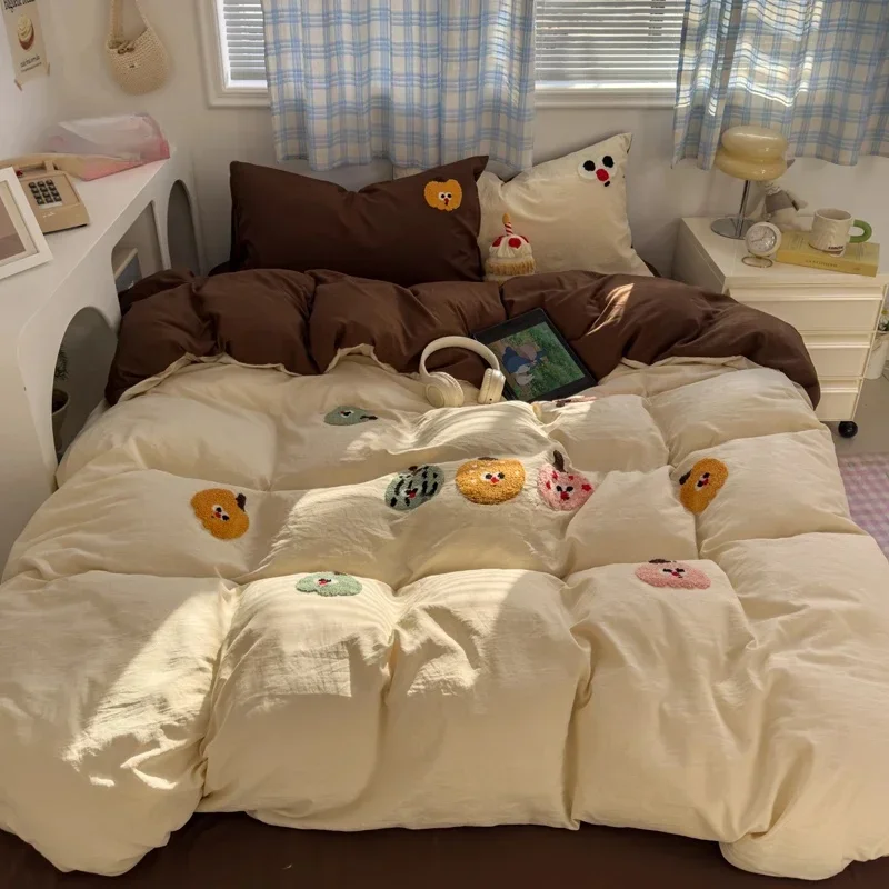 AliExpress - Braune Streifen Bettwäsche Bettdecke Set Kissen bezug Bettlaken Single Full Size Bettwäsche Bett bezug Set Queen/King Doppel Einzel bett