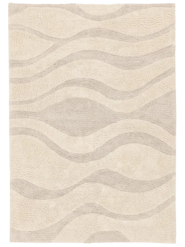 Washable Small Breeze Rug - Cream Beige 140X200 Cotton, Rustic Style