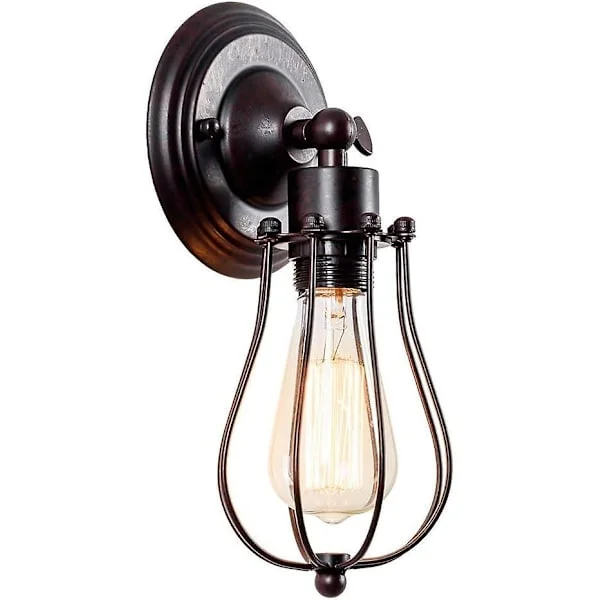 Teollinen seinävalaisin Vintage-valaistus Säädettävä rustiikkinen lanka seinävalaisin Metallihäkki seinävalaisin Edison-tyylinen lamppu Antiikkinen 