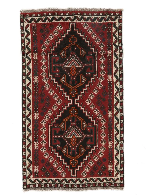 Shiraz Rug Oriental Black/Dark Red (Wool, )