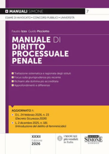 Manuale di diritto processuale penale Fausto Izzo