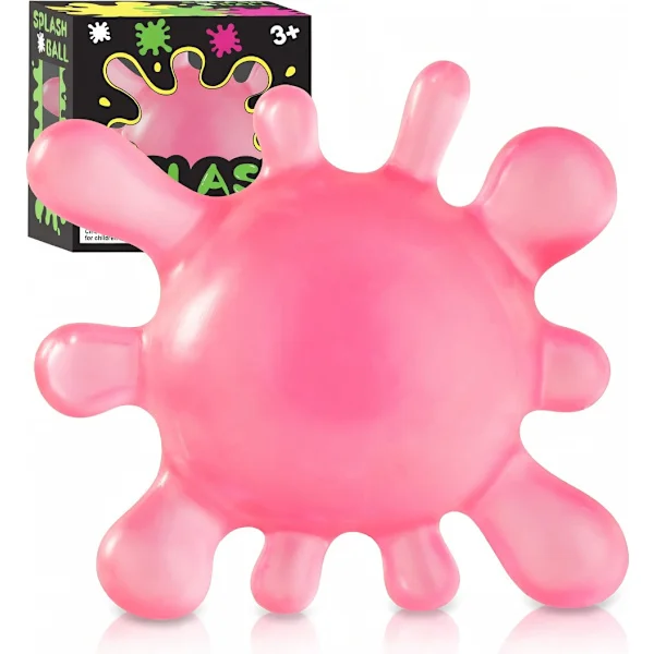 Fidget Toys Kids Squeeze Ball, Splat Stick Squishy Toys, Squeeze Splash Toys, Relieve Anxiety, Ice Soft Squeeze Cube Maltose Balls Pink