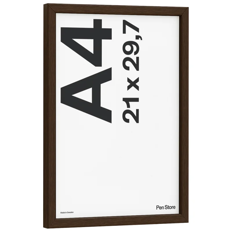 Pen Store Cadre en bois couleur noyer 21x29,7 cm A4