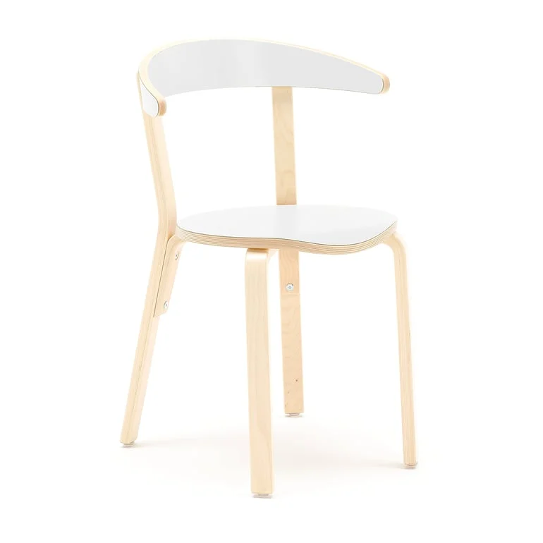 Puutuoli LINUS, istuinkorkeus: 450 mm, koivu, valkoinen laminaatti