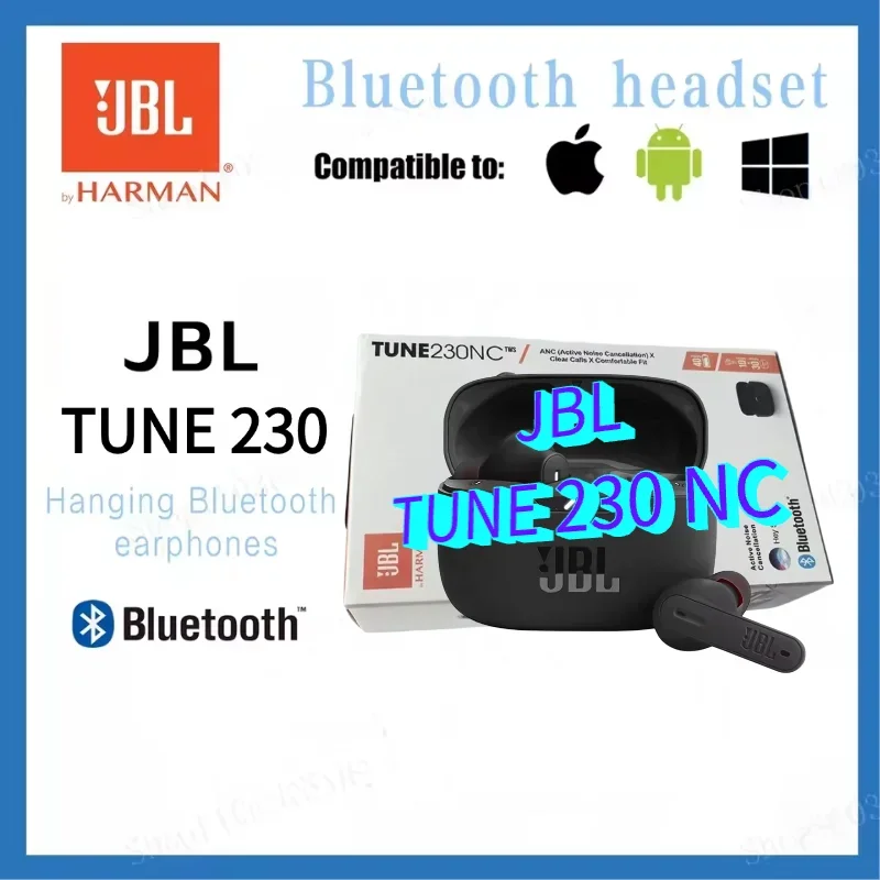 AliExpress - Casque sans fil Bluetooth JBL Tune 230nc TWS, stéréo, basses, écouteurs sportifs avec microphone, étanche pour la course à pied