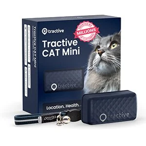 Tractive Mini GPS Tracker til Kat med Ubegrænset Rækkevidde + Justerbart Halsbånd