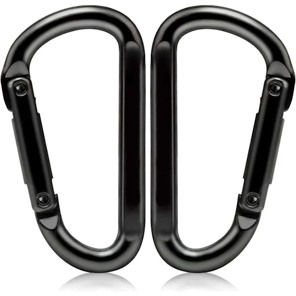 Karabinkrok, 390 kg, 7,6 cm Jern Kraftig Karabinkrok, D-formet Krok - Hengekøyer, Camping, Turutstyr, Nøkkelringer, Karabiner