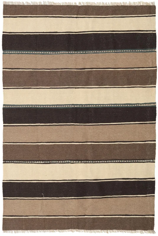 Hand Woven Kilim Rug 127X192 Oriental Wool Brown/Beige Small