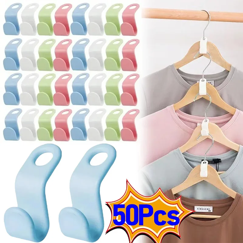 AliExpress - 5-50 Stuks Kleerhanger Haken Organizer Connect Multifunctionele Cascading Plastic Slaapkamer Garderobe Opslag Ruimtebesparende Kapstok