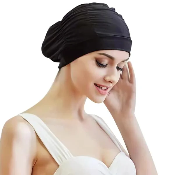 Pleated Swim Cap Women's Swim Cap Women Long Hair Swim Cap