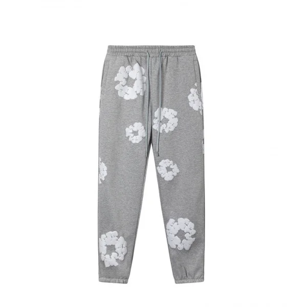 Denim Tears Hip-Hop Bukser til Mænd og Kvinder, Casual Retro Harajuku Bukser - Lysegrå - Størrelse L