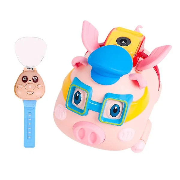 Automatisk Elektrisk Bubbelmaskin för Barn Bubbelgris Spray Klocka Fjärrkontroll Musik Ny