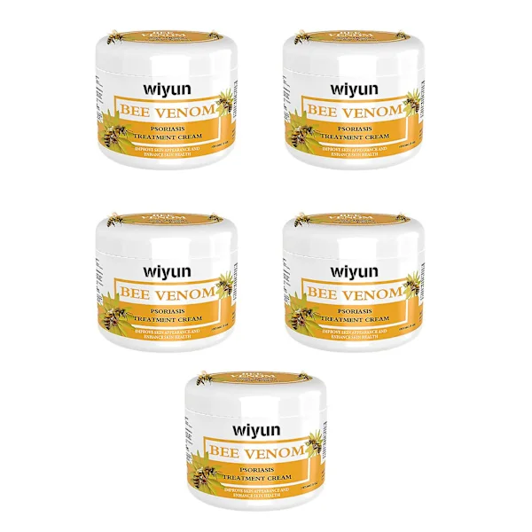 1/3/5 stk Bivenom Psoriasis Creme, Hudrødme Lindrende Kløestillende Creme, Reparerende Hånd- og Fodhudsopløsning til Alle Hudtyper (gul, 5 stk)