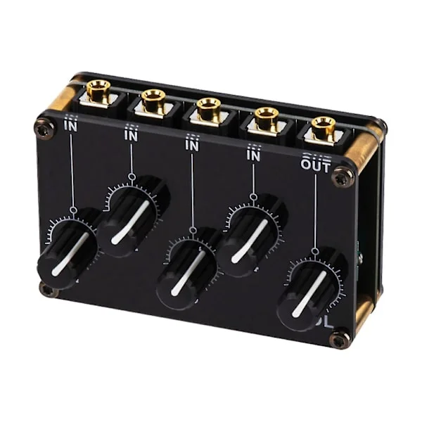 Stereo Mini Mixer 4-kanals Mini Ljudmixer Audio Stereo Passiv Mixer