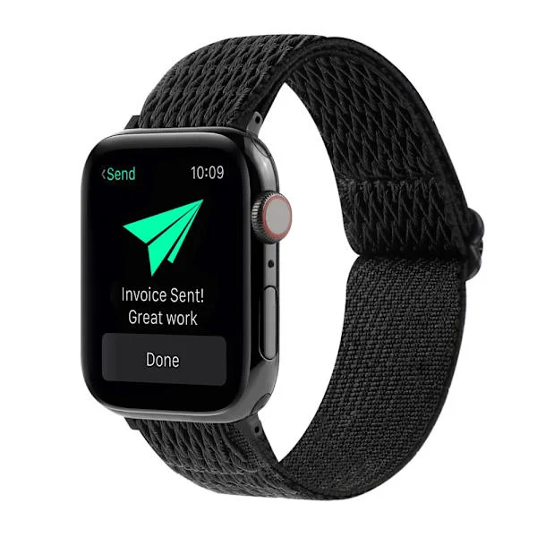 Vævet nylonarmbånd Apple Watch Series 11 46mm Sort