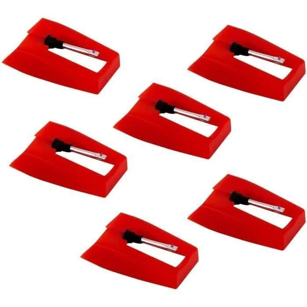 6 stk platespiller nål - platespiller nåler stift erstatning safir diamant vinyl platespiller