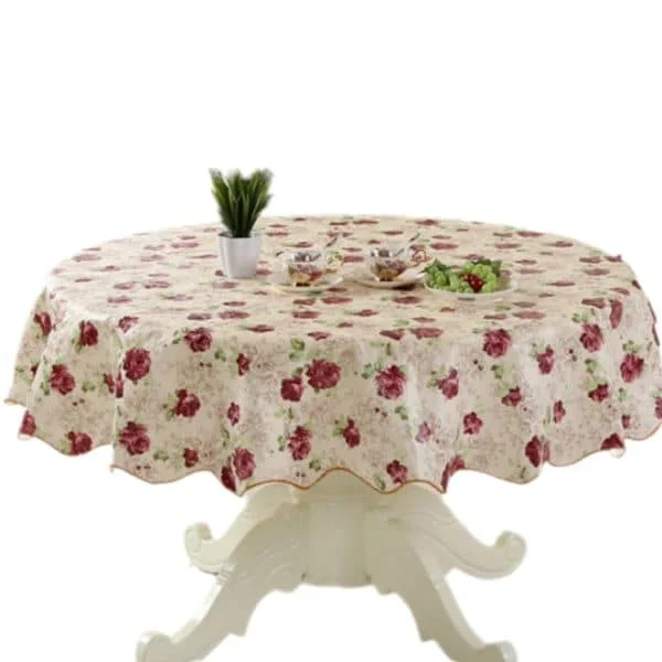 Round Tablecloth - Dark Peony - 152 cm Diameter Round Tablecloth