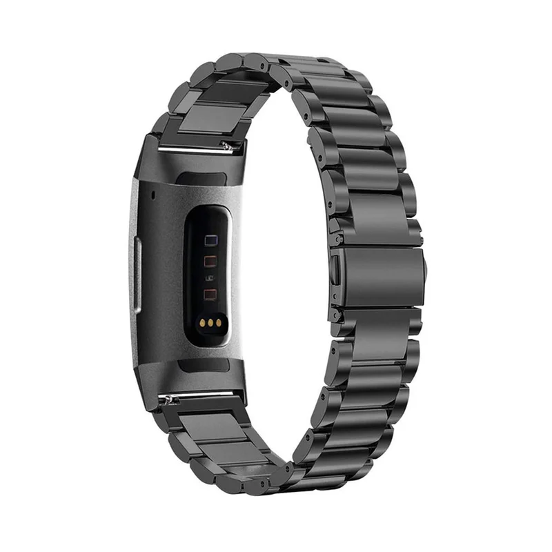 Metallarmband 3-länkar till Fitbit Charge 3 & 4 - Svart | Armband Från Yedi
