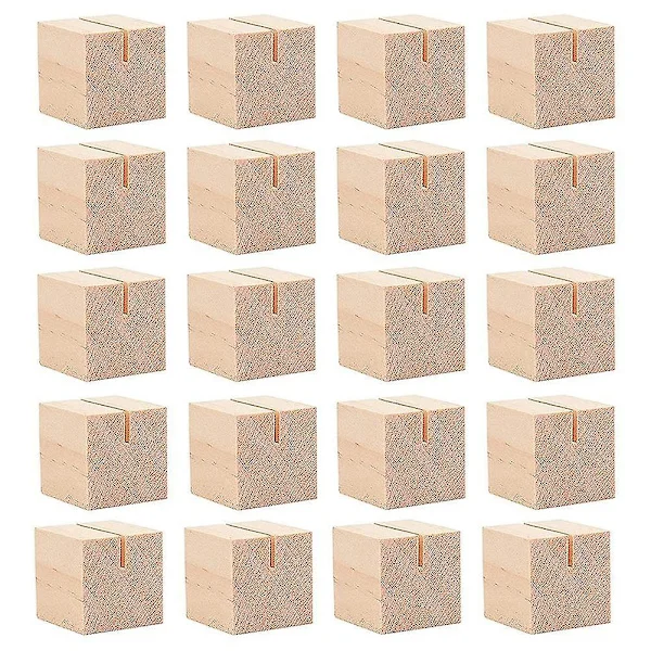 20 Pcs Wooden Holders for Name Cards, Solid Wood Table Number Holders for Name Tags