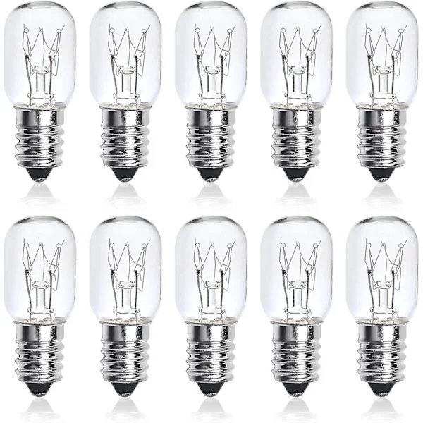 10-pack 25W Ses E14 Small Edison Screw Pygmy Lamp Bulbs, Dimmable T22 Clear Bulb Oven Lamp Himalayan Salt Lamp Bulb