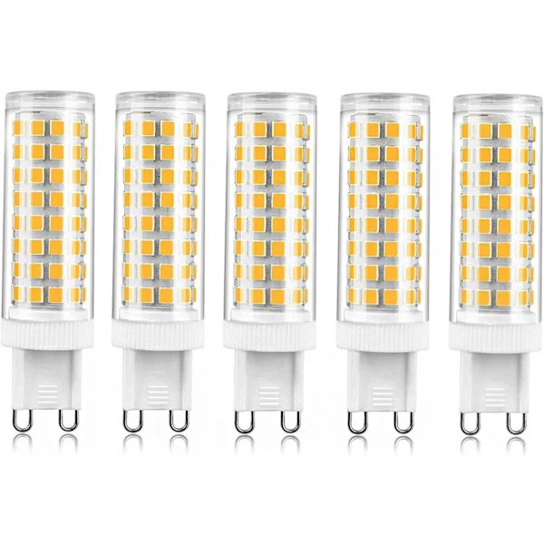 G9 LED-lampa 10W ersätter 100W Ingen flimmer CRI>80 1000LM Energibesparande för hembelysning Ljuskrona Taklampor Sovrum Kök (5st)