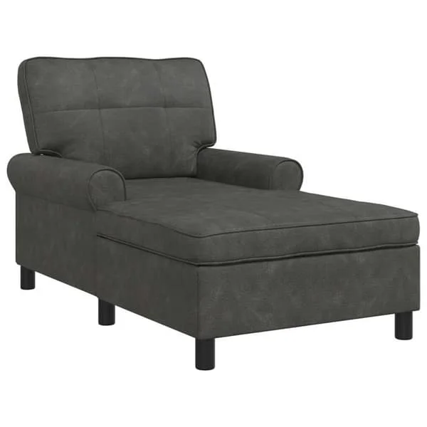 Modern chaise longue - vidaXL - Svart - 91x157x91 cm - Antik PU - Repellerande mot repor - Fläckresistent